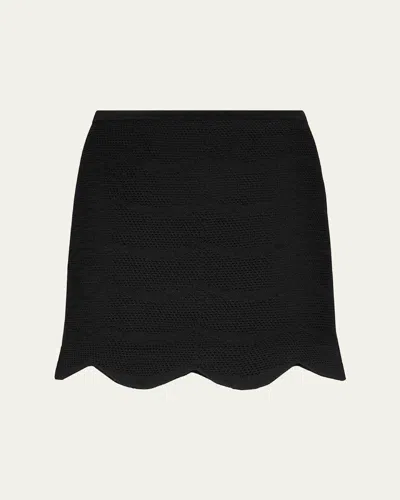 Tom Ford Crescent Mesh Mini Skirt In Black