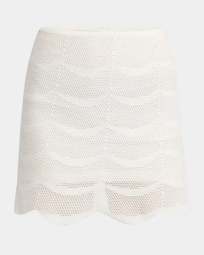 Tom Ford Crescent Mesh Mini Skirt In White