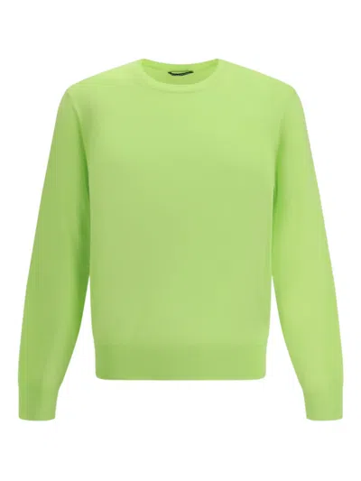 Tom Ford Cotton Knit Crew Neck Sweater In Green