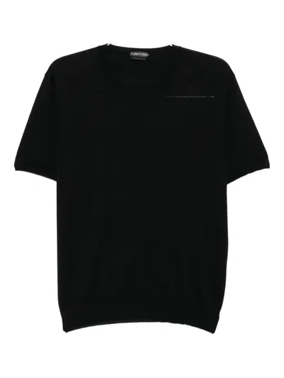 Tom Ford Crew Neck Cotton T-shirt In Black