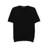 Tom Ford Black Crewneck T-shirt With Logo Embroidery On The Front In Cotton Blend Man In Black