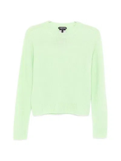 Tom Ford Crew Neck Jumper In Green