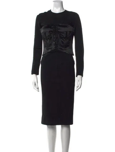 Pre-owned Tom Ford Crew Neck Knee-length Dress In Black