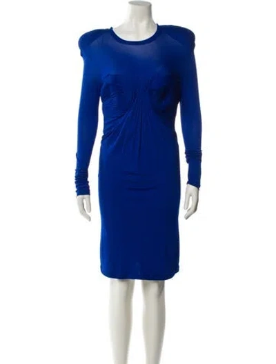 Pre-owned Tom Ford Crew Neck Knee-length Dress In Blue