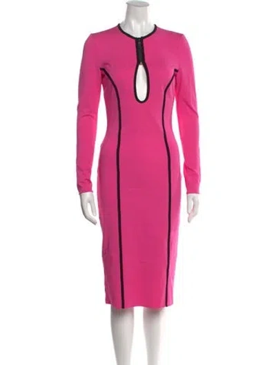 Pre-owned Tom Ford Crew Neck Knee-length Dress In Pink