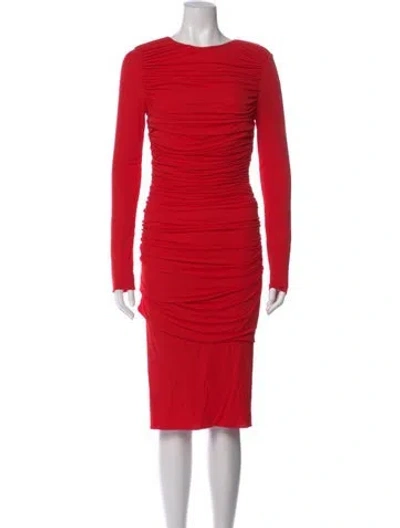Pre-owned Tom Ford Crew Neck Knee-length Dress In Red