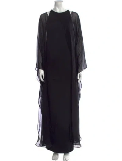 Pre-owned Tom Ford Crew Neck Long Dress In Black