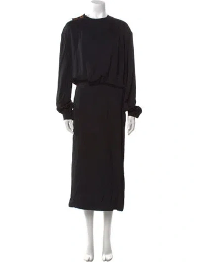 Pre-owned Tom Ford Crew Neck Long Dress In Black