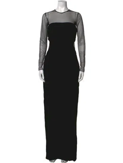 Pre-owned Tom Ford Crew Neck Long Dress In Black