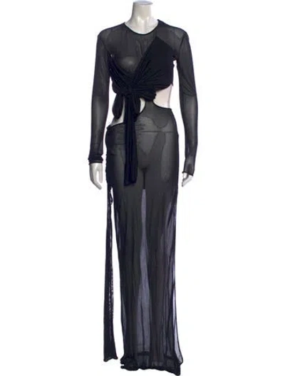 Pre-owned Tom Ford Crew Neck Long Dress In Blue
