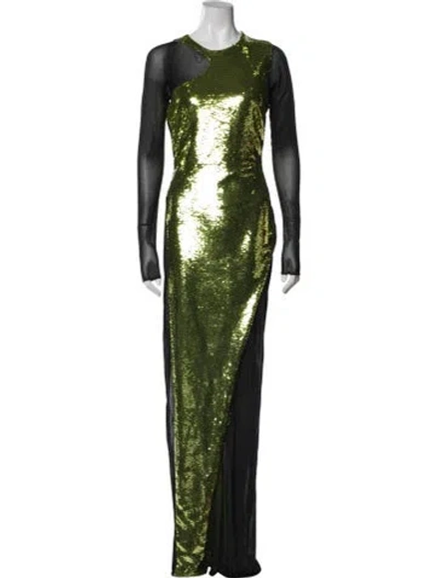 Pre-owned Tom Ford Crew Neck Long Dress In Green