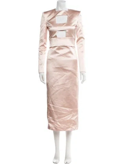 Pre-owned Tom Ford Crew Neck Long Dress In Pink