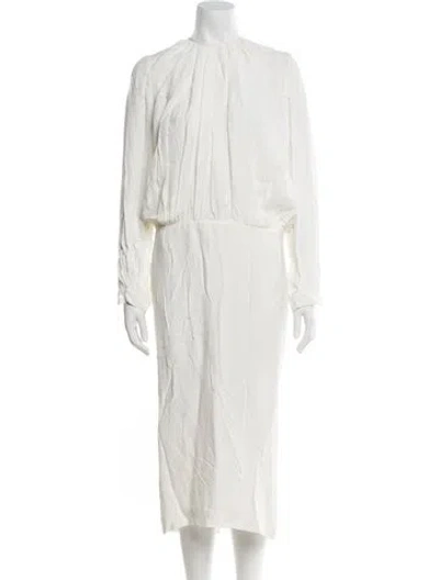 Pre-owned Tom Ford Crew Neck Long Dress In White