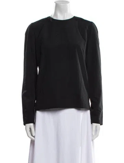 Pre-owned Tom Ford Crew Neck Long Sleeve Blouse In Black