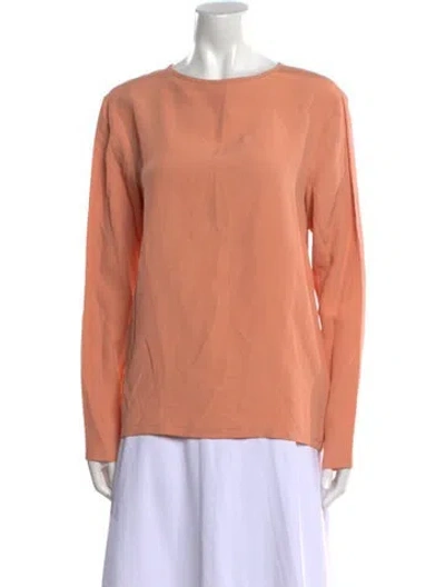 Pre-owned Tom Ford Crew Neck Long Sleeve Blouse In Orange