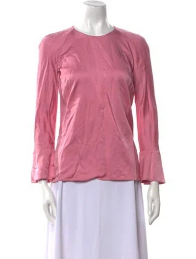 Pre-owned Tom Ford Crew Neck Long Sleeve Blouse In Pink