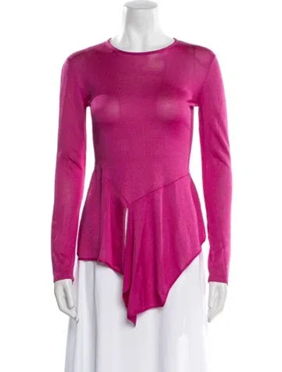 Pre-owned Tom Ford Crew Neck Long Sleeve Blouse In Pink