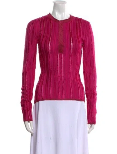 Pre-owned Tom Ford Crew Neck Long Sleeve Blouse In Pink