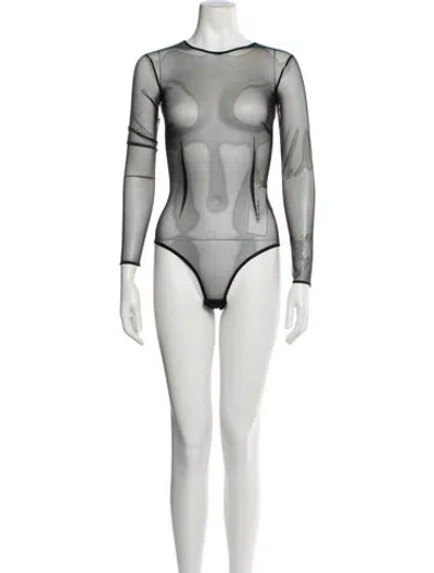 Pre-owned Tom Ford Crew Neck Long Sleeve Bodysuit In Black