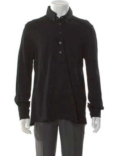 Pre-owned Tom Ford Crew Neck Long Sleeve Polo Shirt In Black