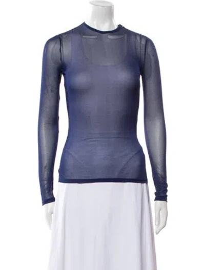 Pre-owned Tom Ford Crew Neck Long Sleeve Top In Blue