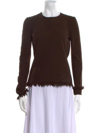Pre-owned Tom Ford Crew Neck Long Sleeve Top In Brown
