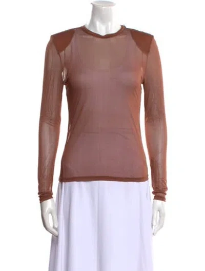 Pre-owned Tom Ford Crew Neck Long Sleeve Top In Brown
