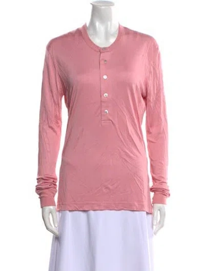 Pre-owned Tom Ford Crew Neck Long Sleeve Top In Pink