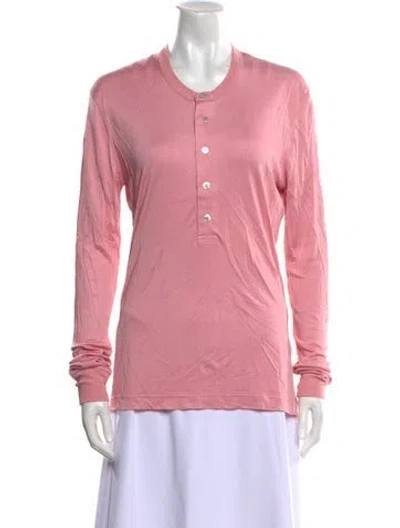 Pre-owned Tom Ford Crew Neck Long Sleeve Top In Pink