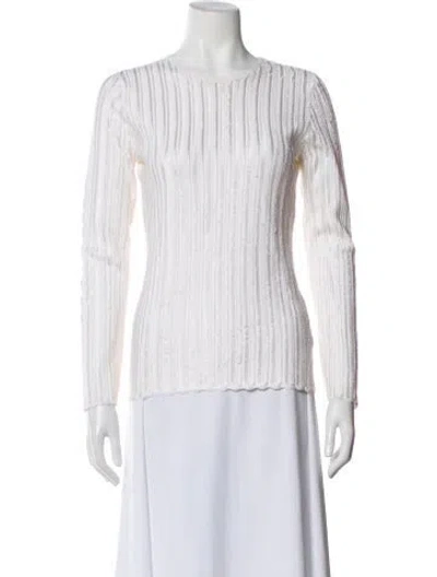 Pre-owned Tom Ford Crew Neck Long Sleeve Top In White