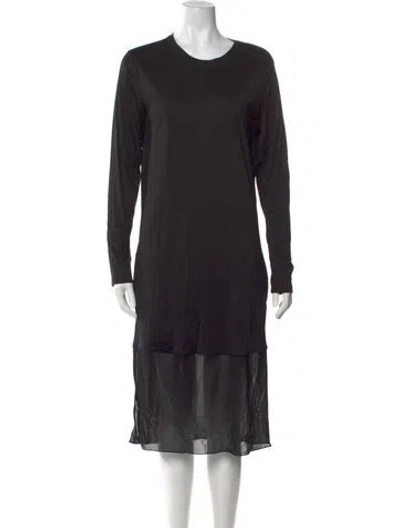 Pre-owned Tom Ford Crew Neck Midi Length Dress In Black