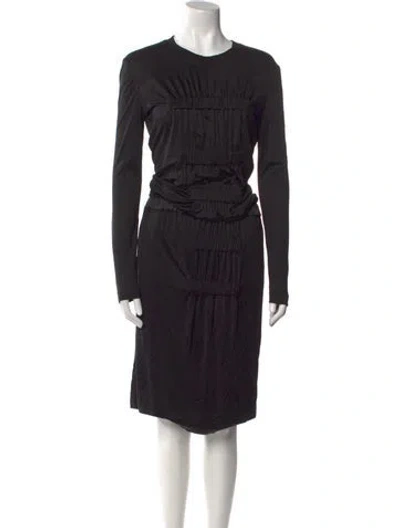 Pre-owned Tom Ford Crew Neck Midi Length Dress In Black