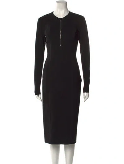 Pre-owned Tom Ford Crew Neck Midi Length Dress In Black