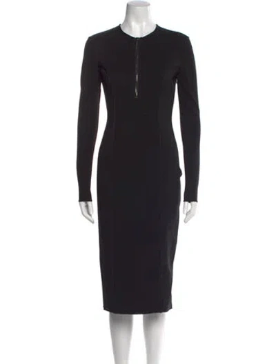 Pre-owned Tom Ford Crew Neck Midi Length Dress In Black