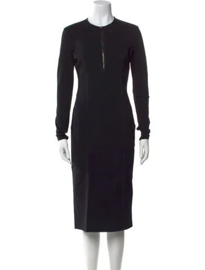 Pre-owned Tom Ford Crew Neck Midi Length Dress In Black