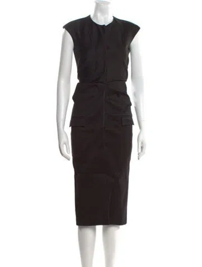 Pre-owned Tom Ford Crew Neck Midi Length Dress In Black