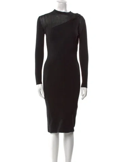 Pre-owned Tom Ford Crew Neck Midi Length Dress In Black
