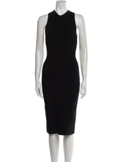 Pre-owned Tom Ford Crew Neck Midi Length Dress In Black