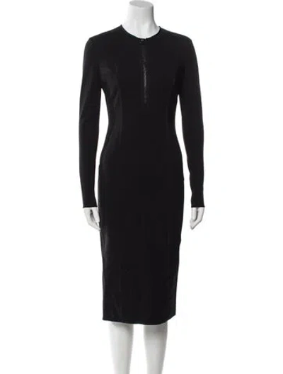 Pre-owned Tom Ford Crew Neck Midi Length Dress In Black