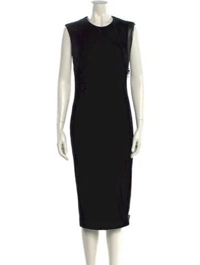 Pre-owned Tom Ford Crew Neck Midi Length Dress In Black
