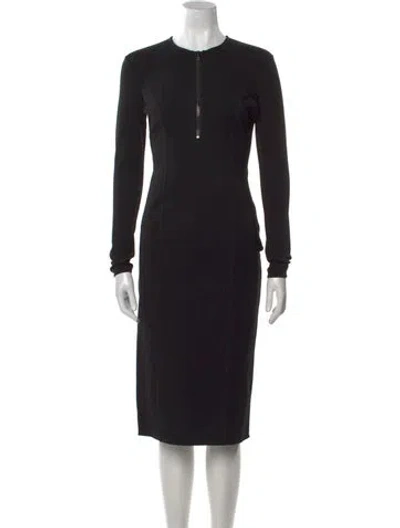 Pre-owned Tom Ford Crew Neck Midi Length Dress In Black