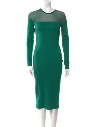 Pre-owned Tom Ford Crew Neck Midi Length Dress In Green