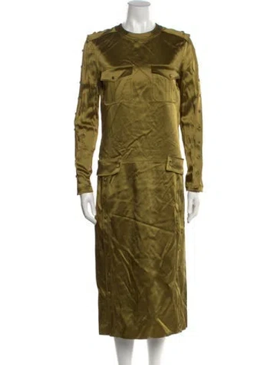 Pre-owned Tom Ford Crew Neck Midi Length Dress In Green