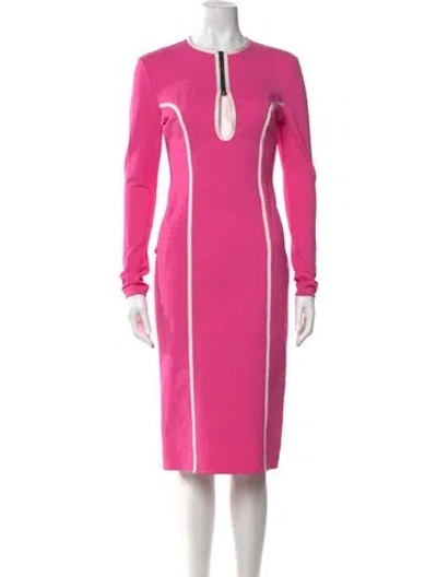 Pre-owned Tom Ford Crew Neck Midi Length Dress In Pink