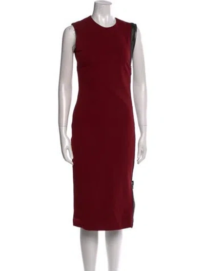 Pre-owned Tom Ford Crew Neck Midi Length Dress In Red