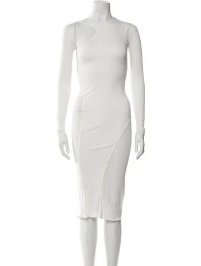 Pre-owned Tom Ford Crew Neck Midi Length Dress In White