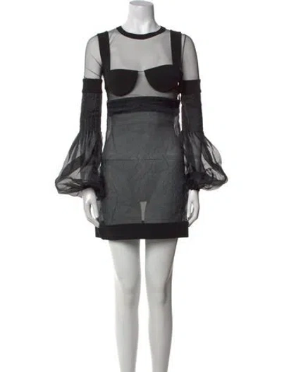Pre-owned Tom Ford Crew Neck Mini Dress In Black