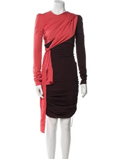 Pre-owned Tom Ford Crew Neck Mini Dress In Brown
