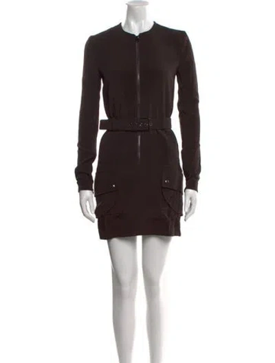 Pre-owned Tom Ford Crew Neck Mini Dress In Brown