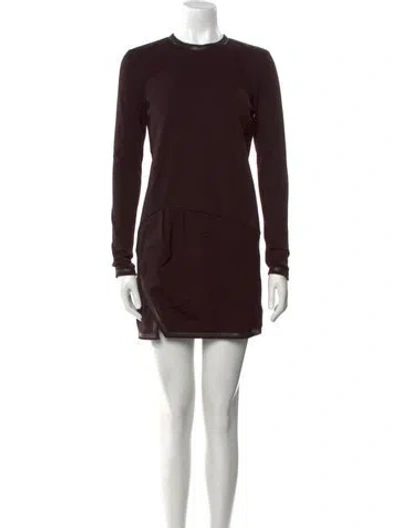 Pre-owned Tom Ford Crew Neck Mini Dress In Burgundy